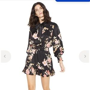 Misa Los Angeles Iyana Tie-Neck Mini Dress